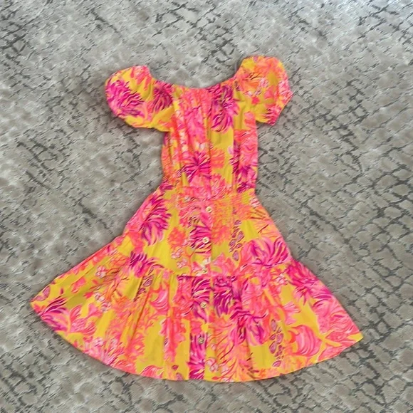 Lilly Pulitzer yellow pink dress - Picture 4 of 8